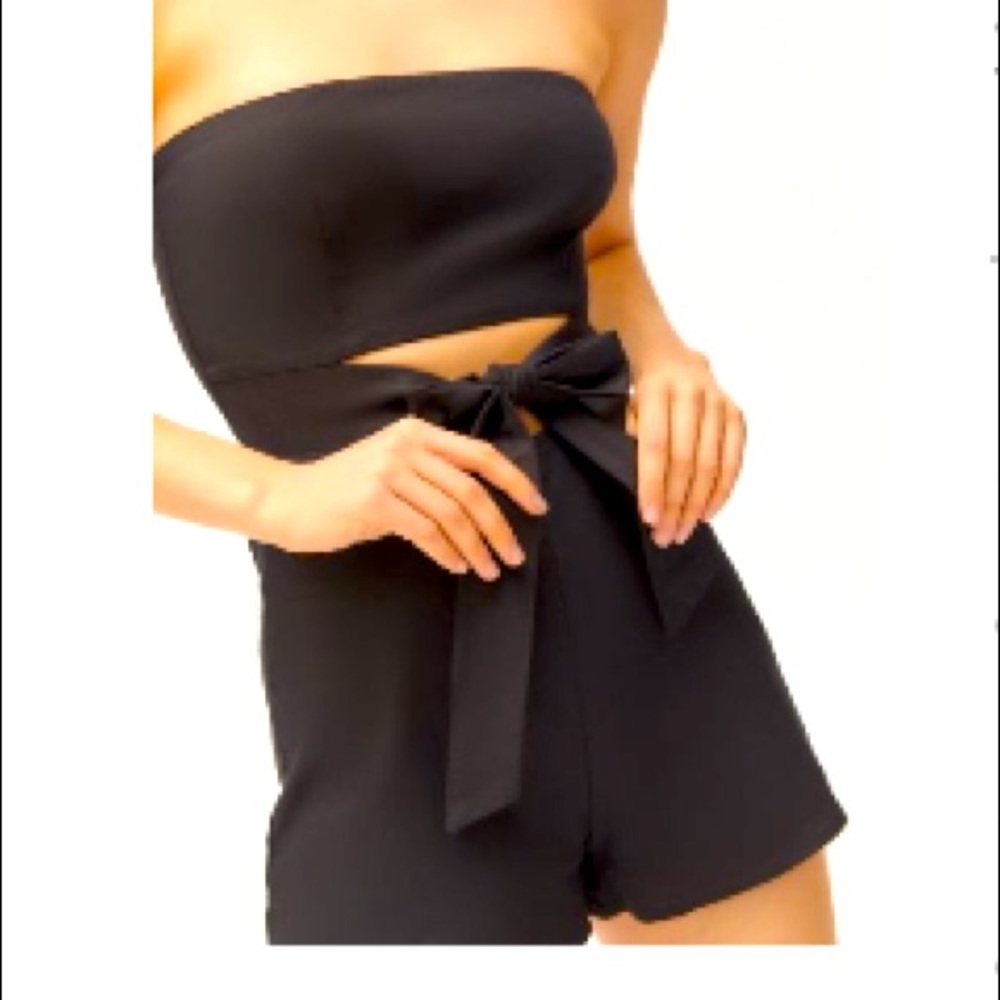 Urban Outfitters Strapless Tie Front Romper